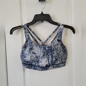 Lululemon Energy Strappy Back Sports Bra Wildwood Multi (Blue White) Size 8